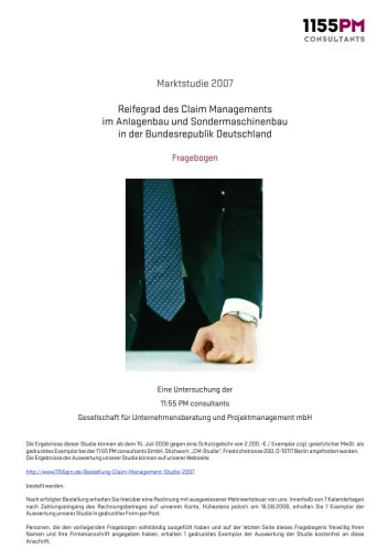 Bild: Wie leistungsfähig ist das Claim Management im deutschen Anlagenbau / Sondermaschinenbau?