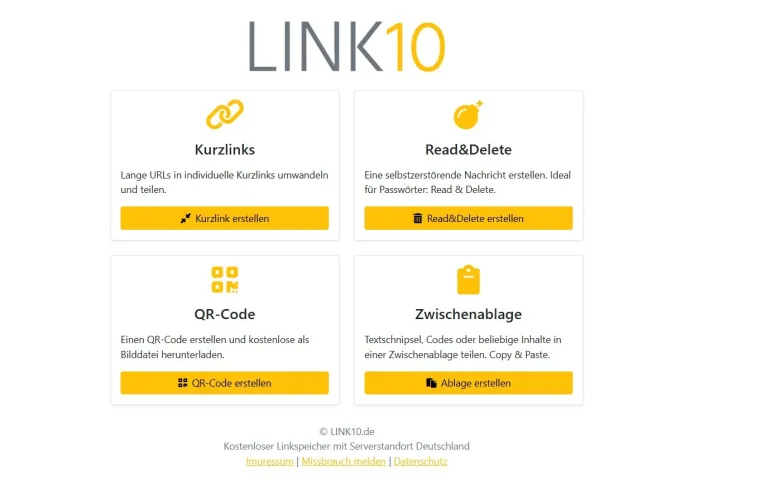 Bild: Neu auf Link10.de: Selbstzerstörende Nachrichten jetzt verfügbar