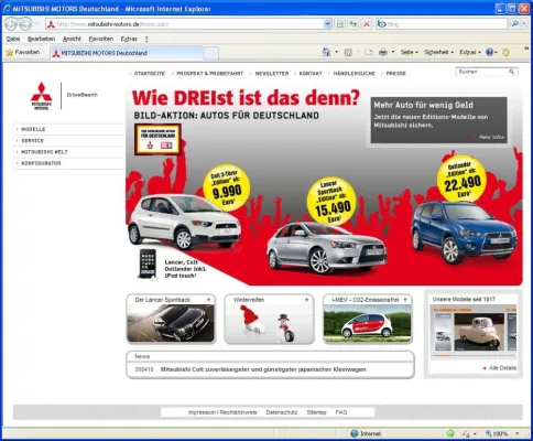 Bild: MITSUBISHI MOTORS in Deutschland mit neuem Internetauftritt