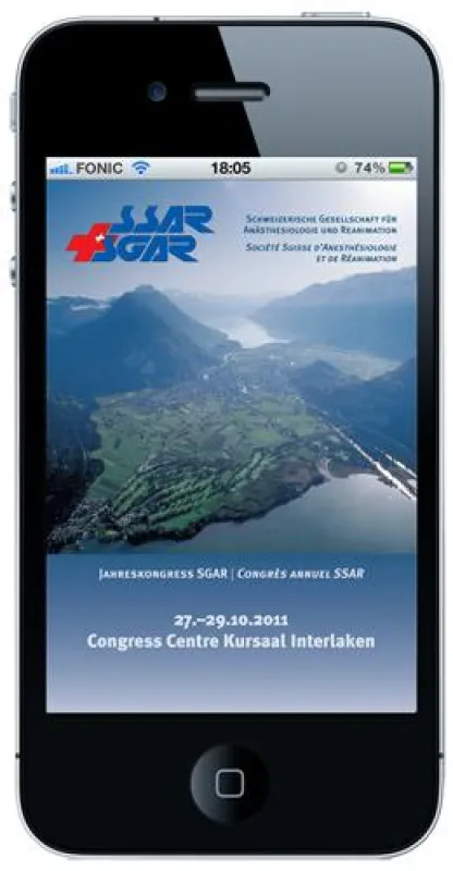 Die App von Mobile Event Guide bietet alle Informationen rund um den SGAR-Jahreskongress.