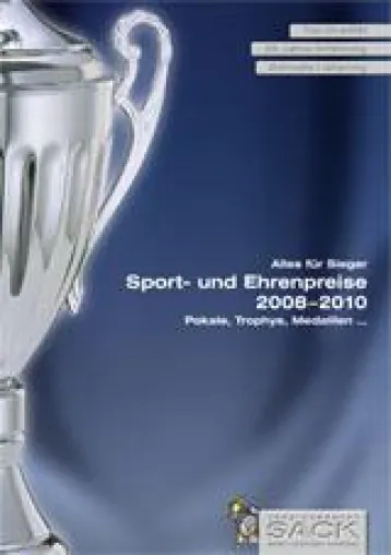 Neuer Katalog für Sport- und Ehrenpreise der Fa. Sack, fotografiert von Photodesign Lothar Drechsel Bild: Neuer Katalog für Sport- und Ehrenpreise der Fa. Sack, fotografiert von Photodesign Lothar Drechsel