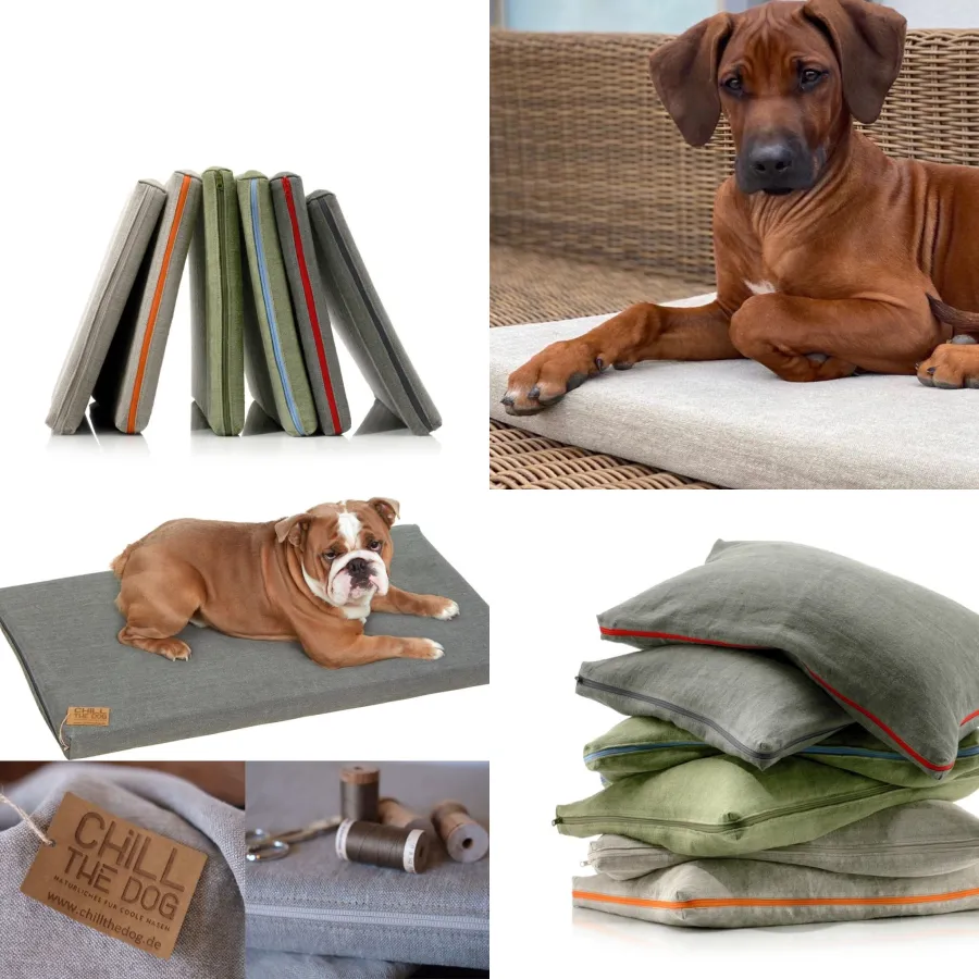 CHILL THE DOG® Nachhaltige Hanf-Hundebetten Hundekissen Hundematten (© Heike Ahrens)