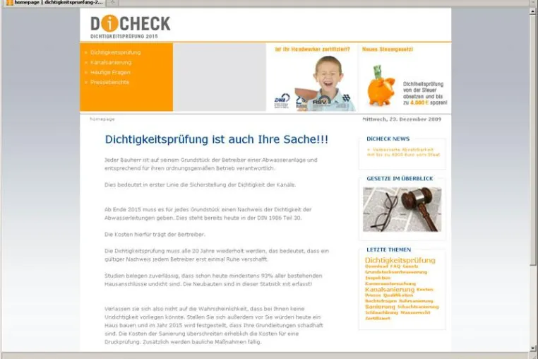 Bild: Neues Online-Portal „DiCheck“ zur Dichtigkeitsprüfung