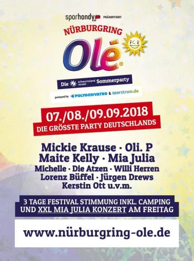 Ballermann® Radio on Tour überträgt Olé-Party live vom DTM-Wochenende am Nürburgring Bild: Ballermann® Radio on Tour überträgt Olé-Party live vom DTM-Wochenende am Nürburgring