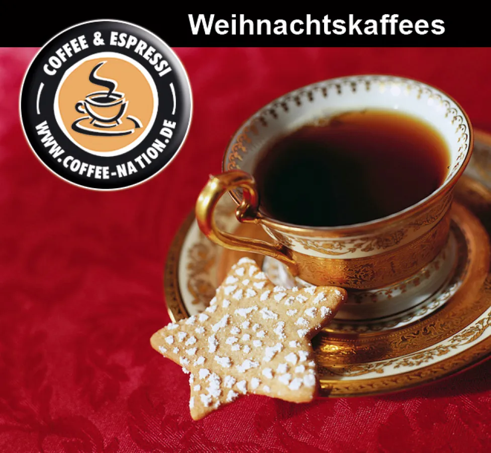 Kaffee mit eingeröstetem Aroma, z.B. Lebkuchen, Vanillekipferl oder Christstollen-Geschmack bei Coffee-Nation.de