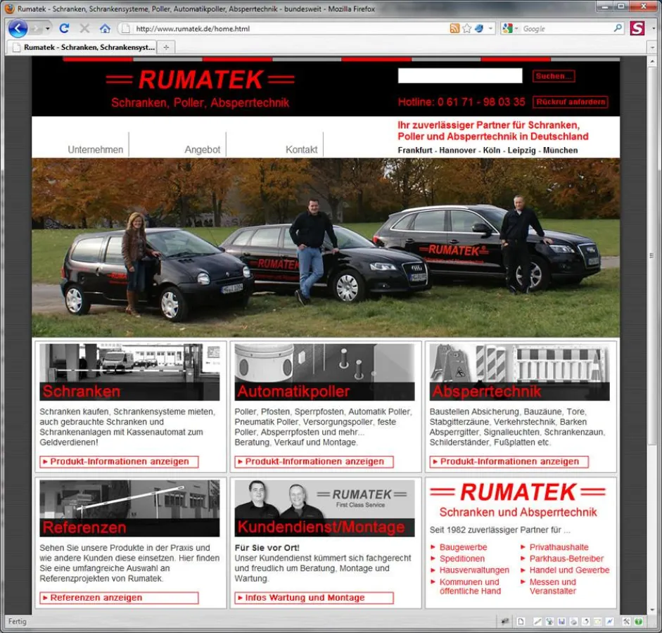 formativ.net, Webdesign Frankfurt, erstellt neuen Internetauftritt der Rumatek GmbH mit SEO und Joomla CMS