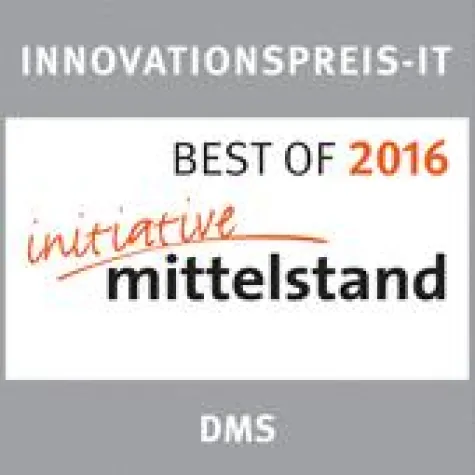 Auszeichnung des SGready®-Zertifikats als BEST OF 2016 INNOVATIONSPREIS-IT der Initiative Mittelstand Bild: Auszeichnung des SGready®-Zertifikats als BEST OF 2016 INNOVATIONSPREIS-IT der Initiative Mittelstand