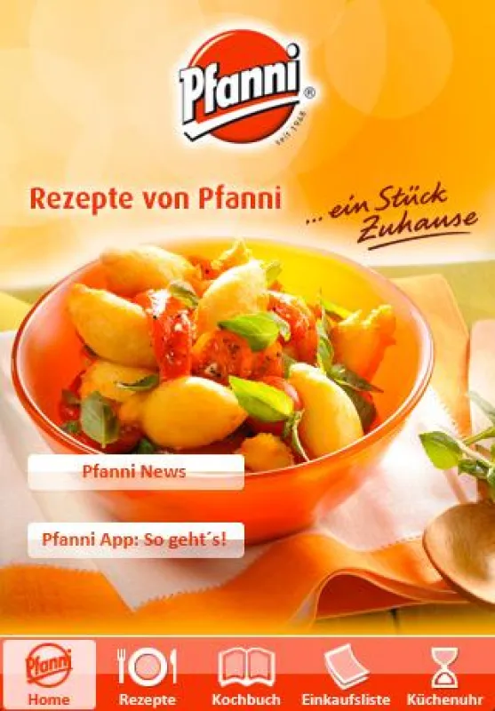 Pfanni App Home