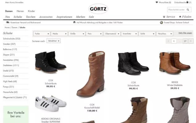 Bild: Passt genau: Schuhspezialist Görtz setzt im Online-Geschäft auf novomind iSHOP
