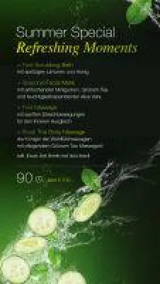 Bild: Gesichtspflege aus Minigurken, Grünem Tee und Aloe Vera und wohltuende Thailändische Massage