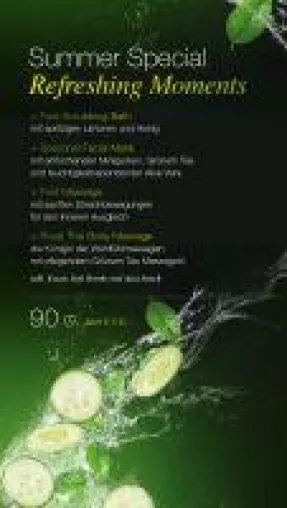Bild: Gesichtspflege aus Minigurken, Grünem Tee und Aloe Vera und wohltuende Thailändische Massage