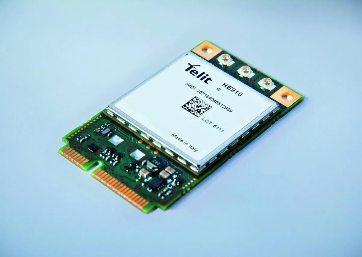Telit Mini PCI Express Card mit integriertem M2M-Modul HE910 (Quelle: Telit Wireless Solutions)