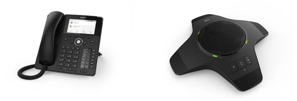 Snom D785 und ein Snom C52 SP Erweiterungslautsprecher