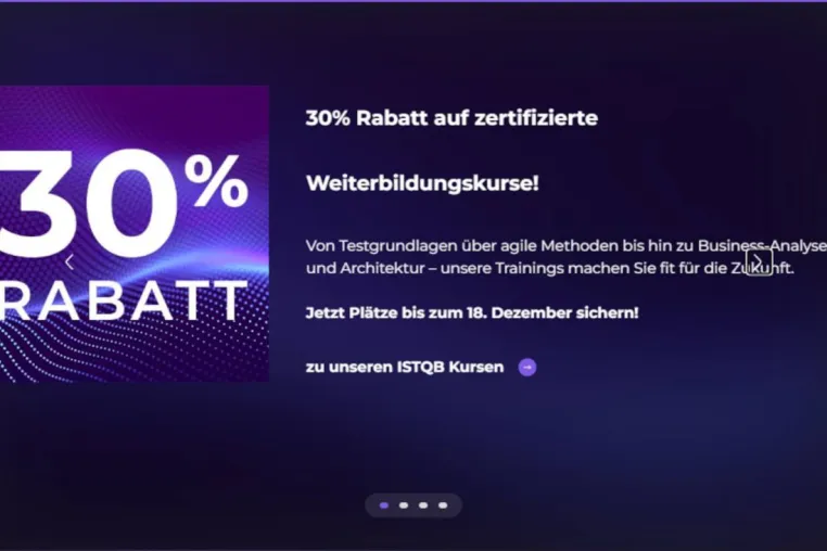 Bild: 30% Rabatt auf alle ISTQB Trainings bei der Expleo Academy bei Buchung bis 18.12.2025