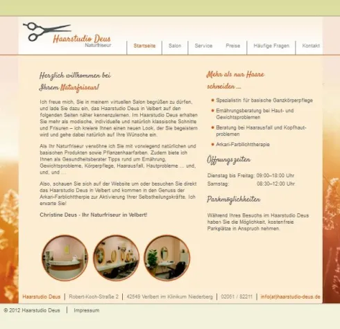 Das Haarstudio Deus in Velbert geht online Bild: Das Haarstudio Deus in Velbert geht online