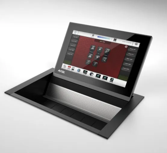 AMX kombiniert Tischanschluss-System und Touch Panel in einem modernen Design Bild: AMX kombiniert Tischanschluss-System und Touch Panel in einem modernen Design
