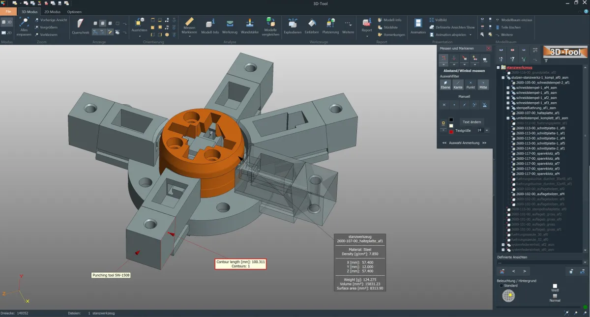 Der CAD-Viewer 3D-Tool ist ein professionelles und benutzerfreundliches Werkzeug zum Betrachten, Ana (© 3D-Tool GmbH & Co. KG)