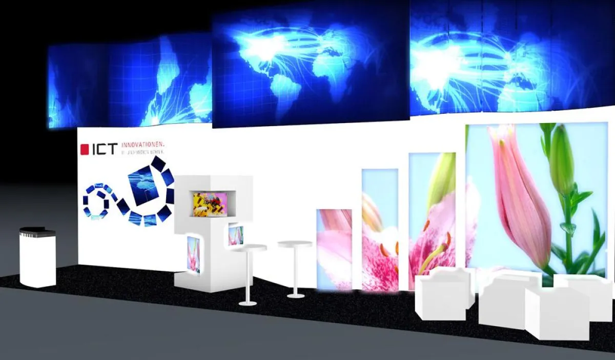 Rendering des ICT Messestandes auf der Prolight+Sound 2013 (Halle 9.0, Stand B34)