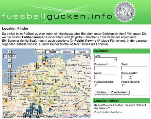 Dienst am Fan - Mit fussballgucken.info Public Viewing Events und Fußballkneipen finden Bild: Dienst am Fan - Mit fussballgucken.info Public Viewing Events und Fußballkneipen finden