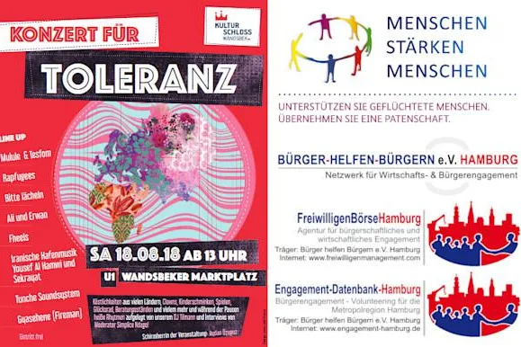 Bild: 3. Konzert für Toleranz in Hamburg – wir sind dabei! Sie auch?
