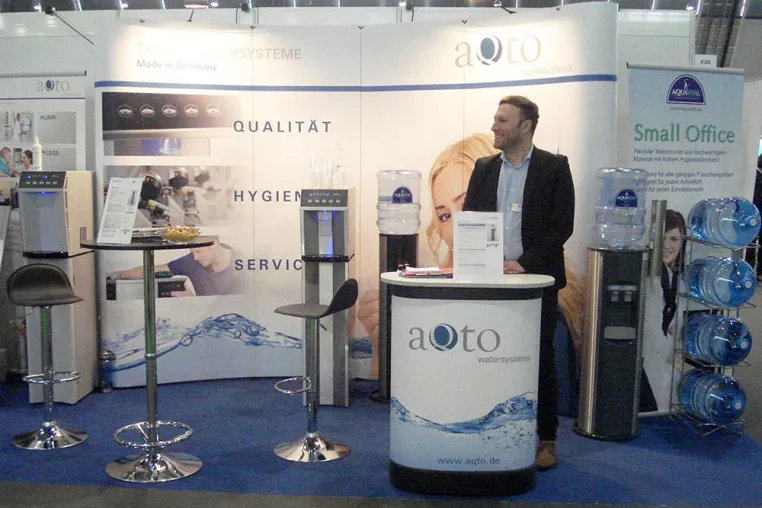 Wasserspender Spezialist aQto auf der Corporate Health Convention 2017 Bild: Wasserspender Spezialist aQto auf der Corporate Health Convention 2017
