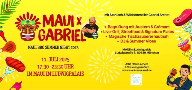 Bild: MAUI lädt zur BBQ Summer Night mit Gabriel Arendt: Kulinarik & Magie im Herzen von München