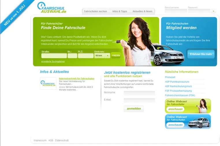 Bild: Internetvertrieb für Fahrschulen