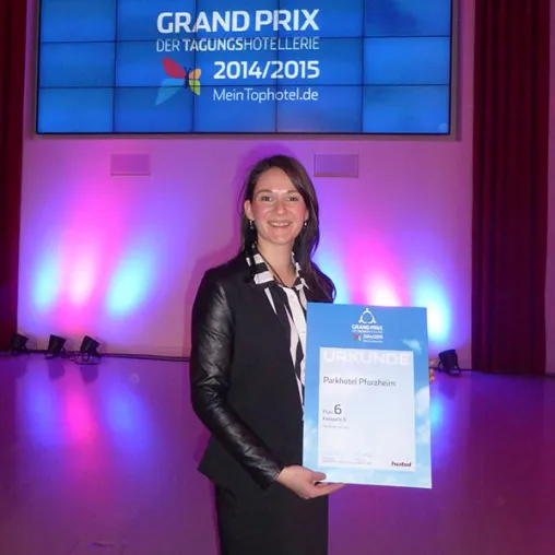 Wiederholte gute Top Ten Platzierung beim Grand Prix „Ausgewählte Tagungshotels zum Wohlfühlen“ Bild: Wiederholte gute Top Ten Platzierung beim Grand Prix „Ausgewählte Tagungshotels zum Wohlfühlen“