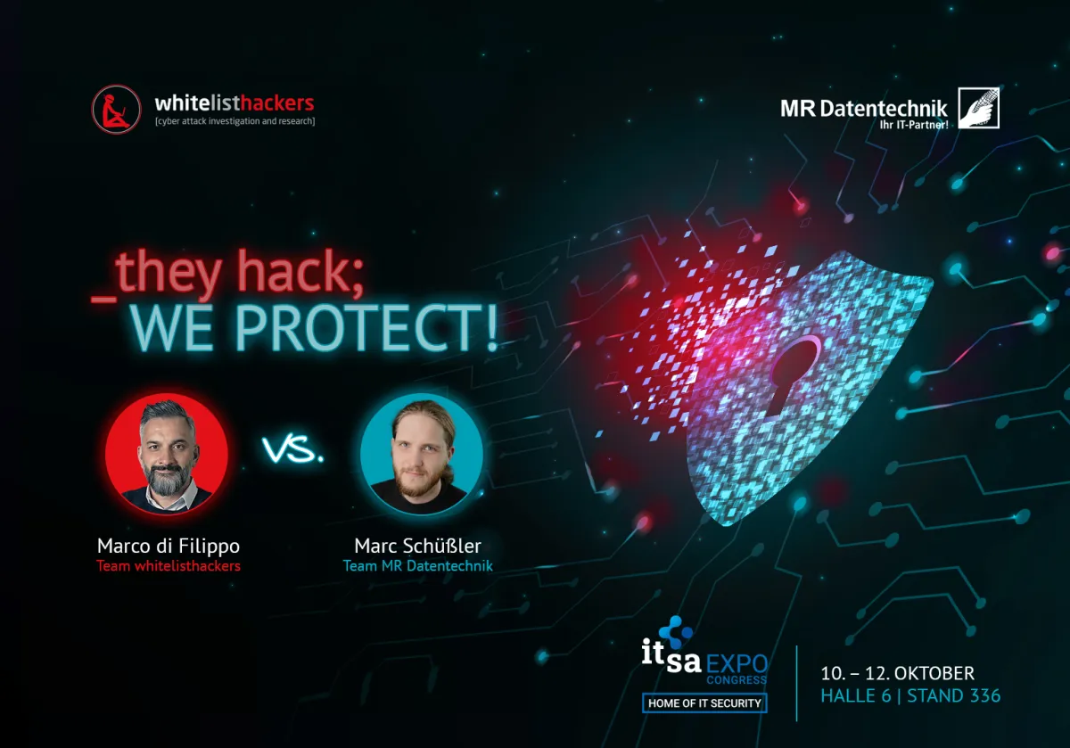 MR@it-sa 2023: they hack - WE PROTECT (© MR Datentechnik)