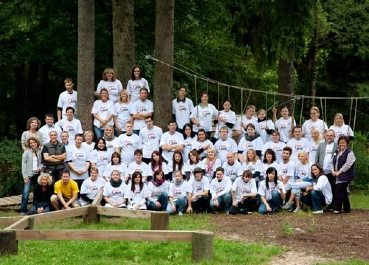 Die Auszubildenden der AWOP Mittelrhein im Klettergarten
