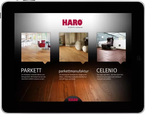 Bild: Haro iPad App: Tipps zum Wohnen und Einrichten mit Parkett & Co. – egal wann, egal wo