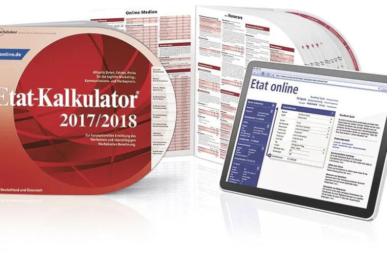Was kostet Werbung? Der neue Etat-Kalkulator 2017/18 ist erschienen Bild: Was kostet Werbung? Der neue Etat-Kalkulator 2017/18 ist erschienen
