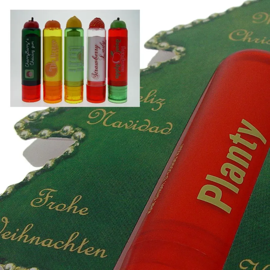 Bedruckte Lipsticks mit Logo, Weihnachts-Special mit entsprechender Verpackung.