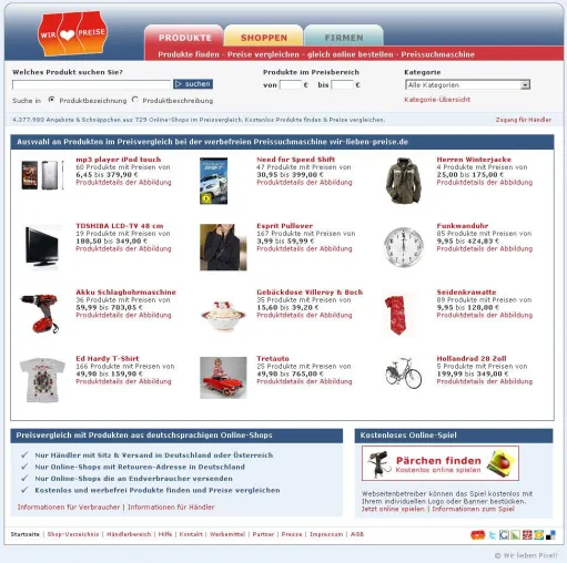 Bild: Preisvergleich wir-lieben-preise.de erweitert Produktinformationen um den Grundpreis