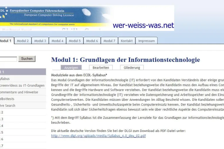 Bild: Plattformwechsel für die Website zur ECDL-Vorbereitung