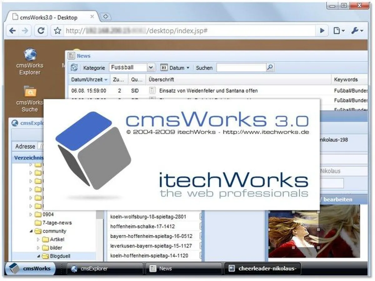 Der cmsWorks 3.0 Desktop: intuitiv, personalisierbar und mit vielen praktischen Tools
