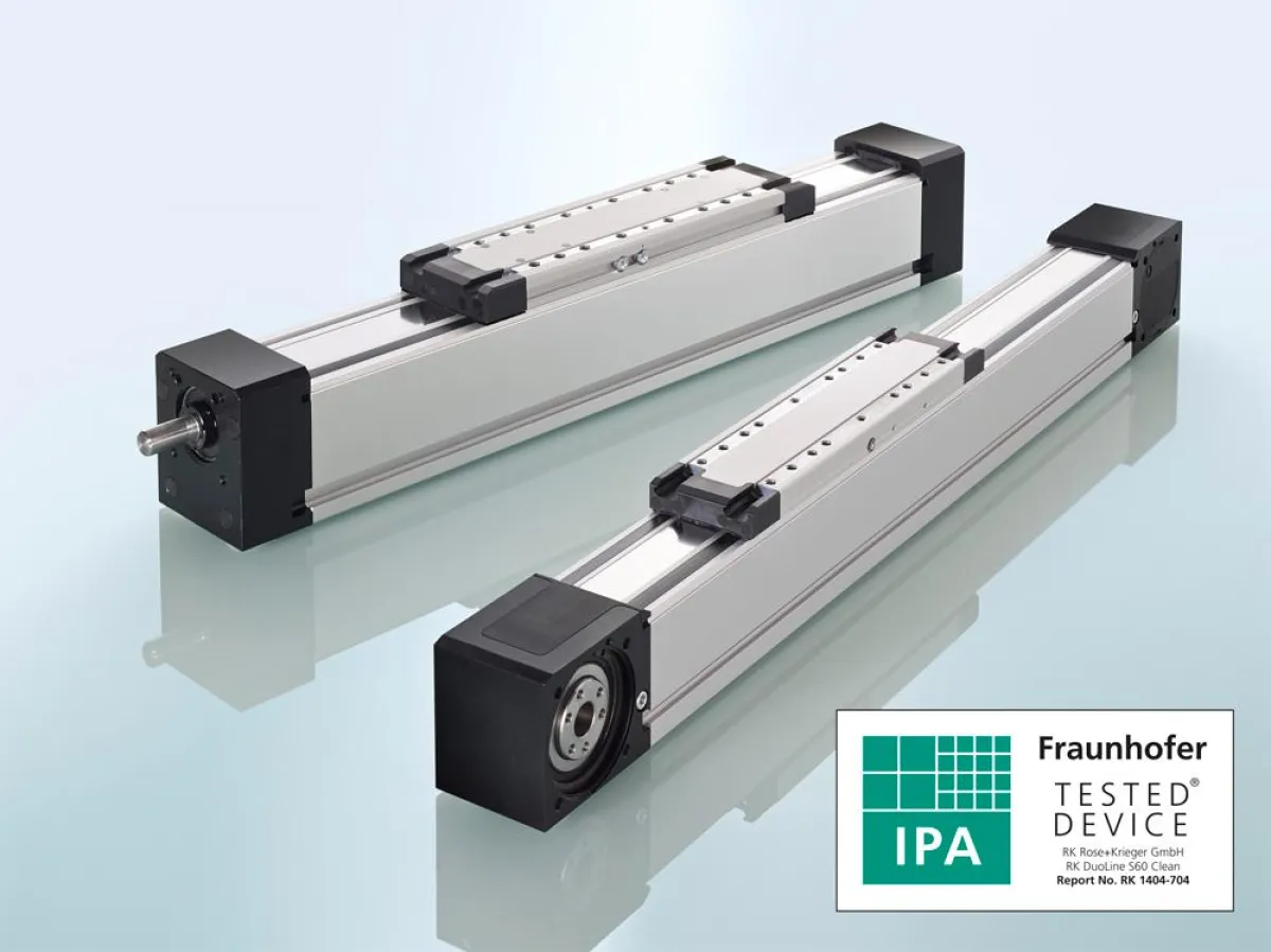 Linaerachsen RK DuoLine Clean (Spindel oder Zahnriemen) nach EN ISO 14644-1 getestet