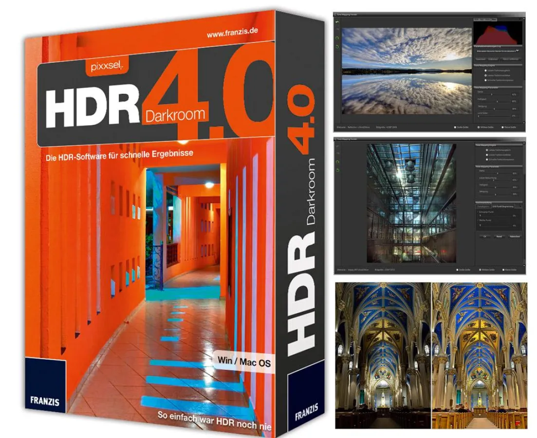 Bedienerfreundliche Einsteiger-HDR-Software für schnellste Ergebnisse am Mac und PC