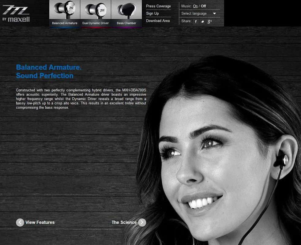 Ein Ausschnitt der neuen Microsite mbymaxell.eu