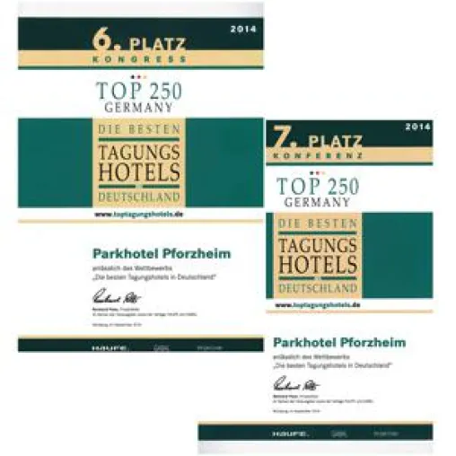 Das Parkhotel Pforzheim hat sich zum wiederholten Male unter den besten Tagungshotels in Deutschland plaziert! Bild: Das Parkhotel Pforzheim hat sich zum wiederholten Male unter den besten Tagungshotels in Deutschland plaziert!