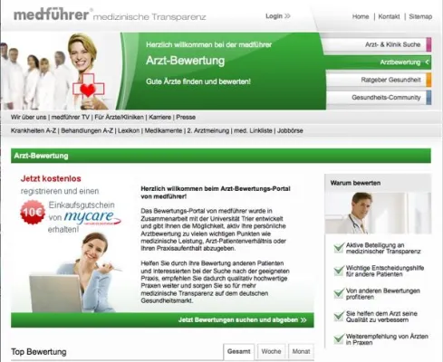 Arztbewertungsportale auf dem Prüfstand – medführer als bestes Portal bewertet Bild: Arztbewertungsportale auf dem Prüfstand – medführer als bestes Portal bewertet