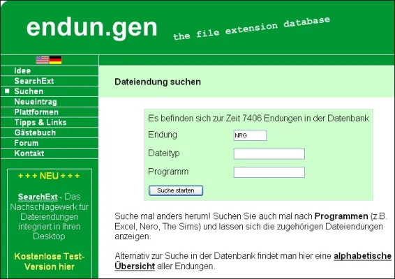 Bild: Endungen.de: Welche Datei passt zu welchem Programm?