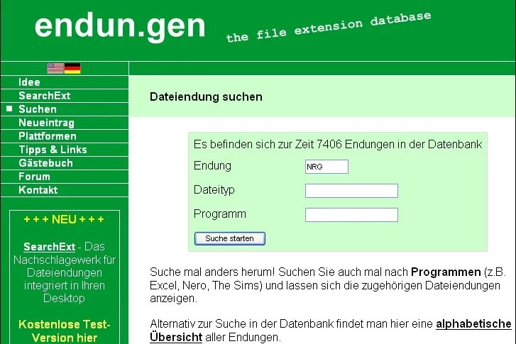 Bild: Endungen.de: Welche Datei passt zu welchem Programm?