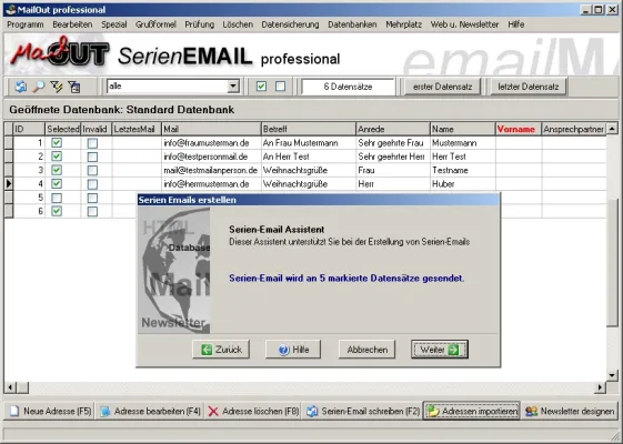 Bild: MailOut Professional: Serien-Mails aufsetzen und versenden
