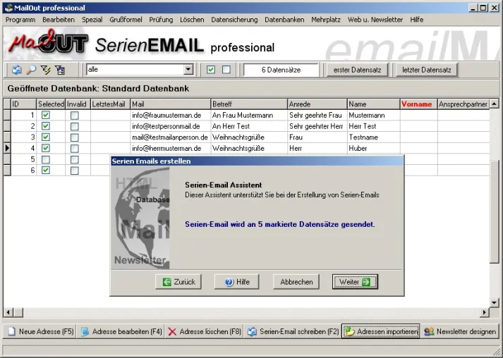 Bild: MailOut Professional: Serien-Mails aufsetzen und versenden