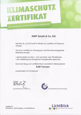 Bild: KWP Communications erhält Klimaschutz-Zertifikat