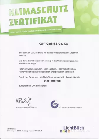 KWP Communications erhält Klimaschutz-Zertifikat Bild: KWP Communications erhält Klimaschutz-Zertifikat