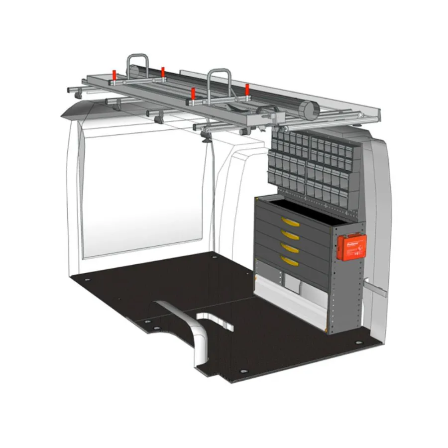 Fahrzeugeinrichtung von StoreVan für Tätigkeiten eines Elektrikers