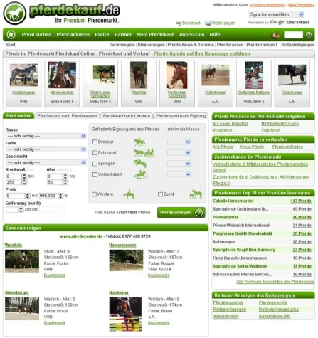 Komplettes Relaunch von Pferdekauf-Online Bild: Komplettes Relaunch von Pferdekauf-Online