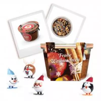 Bild: Frohe Adventszeit mit dem Kuchen im Glas